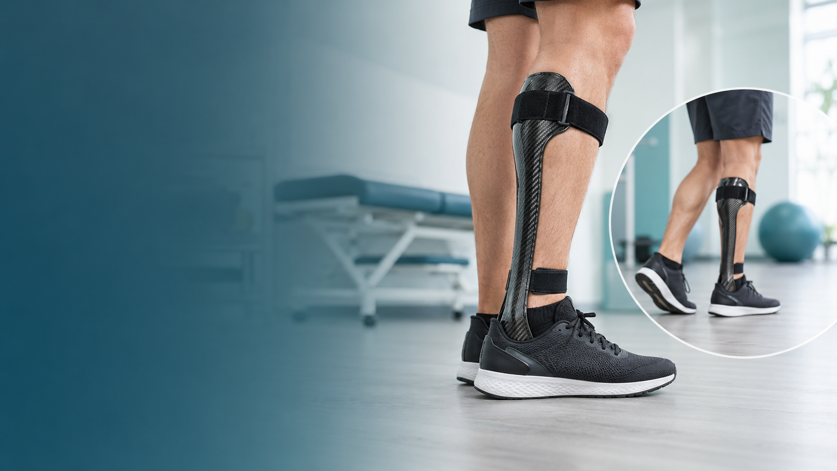 Carbon fiber ankle-foot orthosis used to support walking
