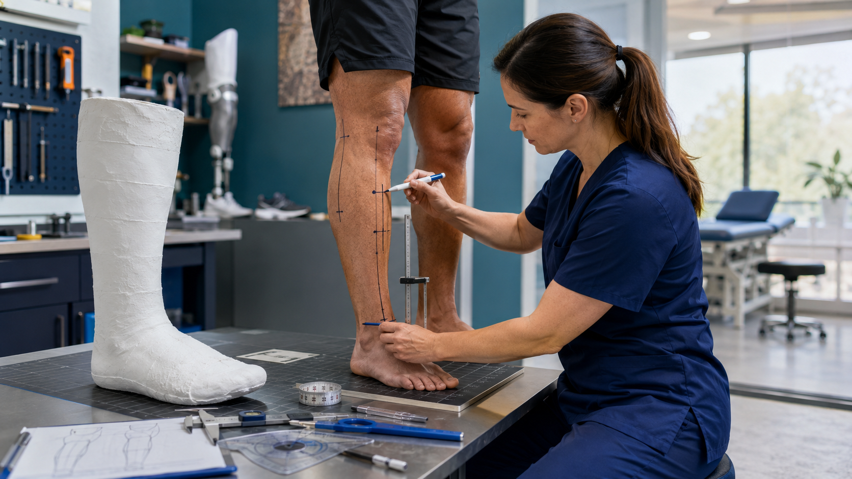 Accurate casting, anatomical marking and lower-limb measurement