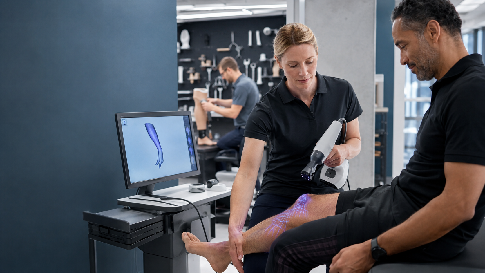 Digital scanning in a prosthetics and orthotics facility