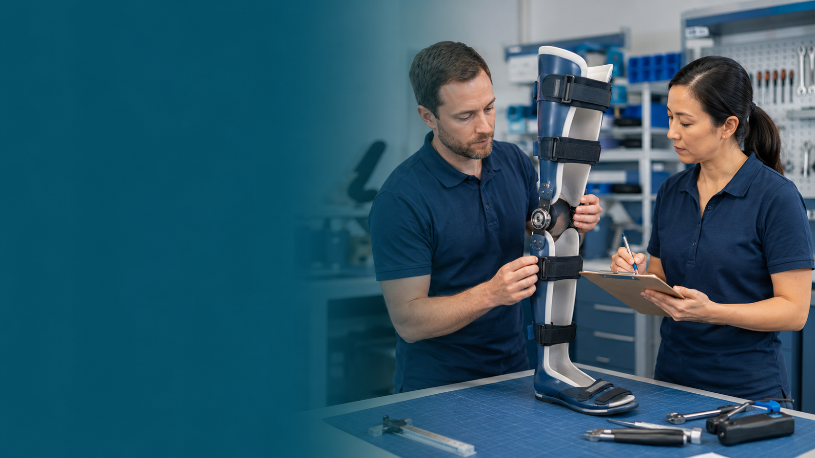 Final quality inspection of a custom lower-limb orthosis