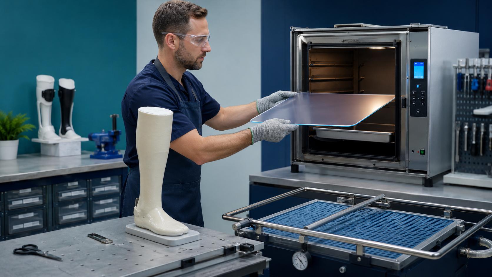 Safe thermoplastic heating and preparation for AFO forming