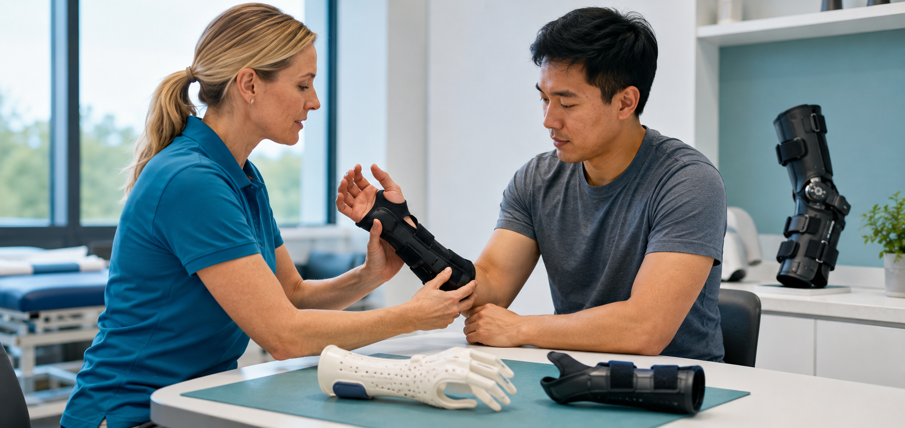 Clinical fitting of a wrist-hand orthosis